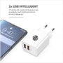 Tech One Tech Cargador de Pared TEC2403 con 2xUSB y Cable USB-C Blanco